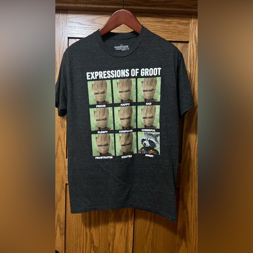 Marvel Groot Expressions T-Shirt - Black and Green
